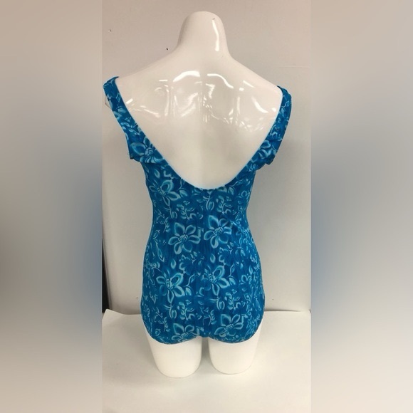 MAXINE OF HOLLYWOOD ONE PIECE FLORAL FRONT RUCHED SWIMSUIT IN SIZE 14 - Picture 4 of 11